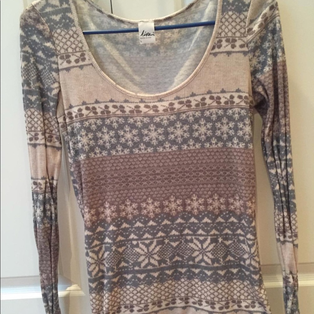 Long Sleeve Snowflake Shirt